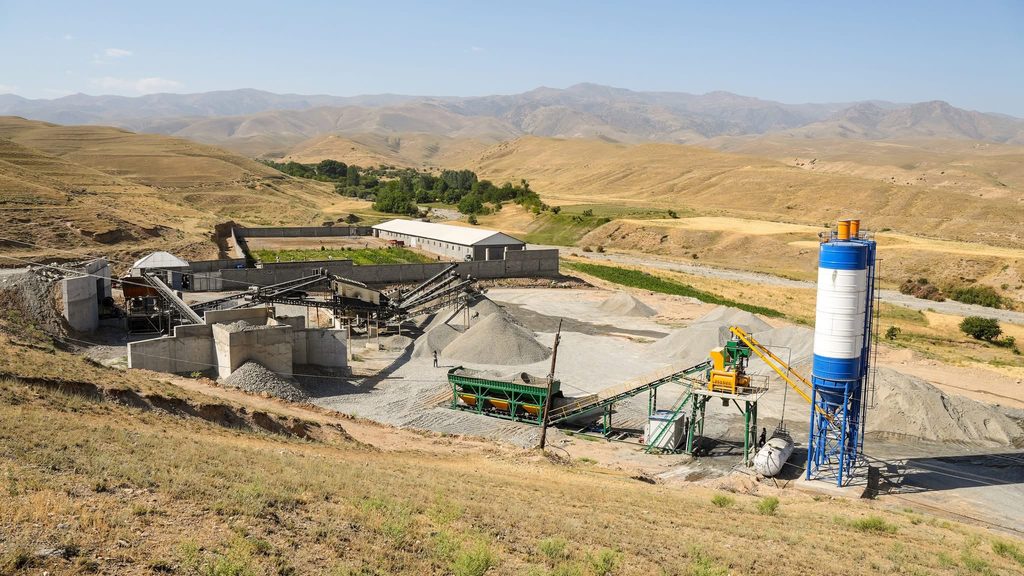 HZS90 concrete batching plant installed for project concrete production