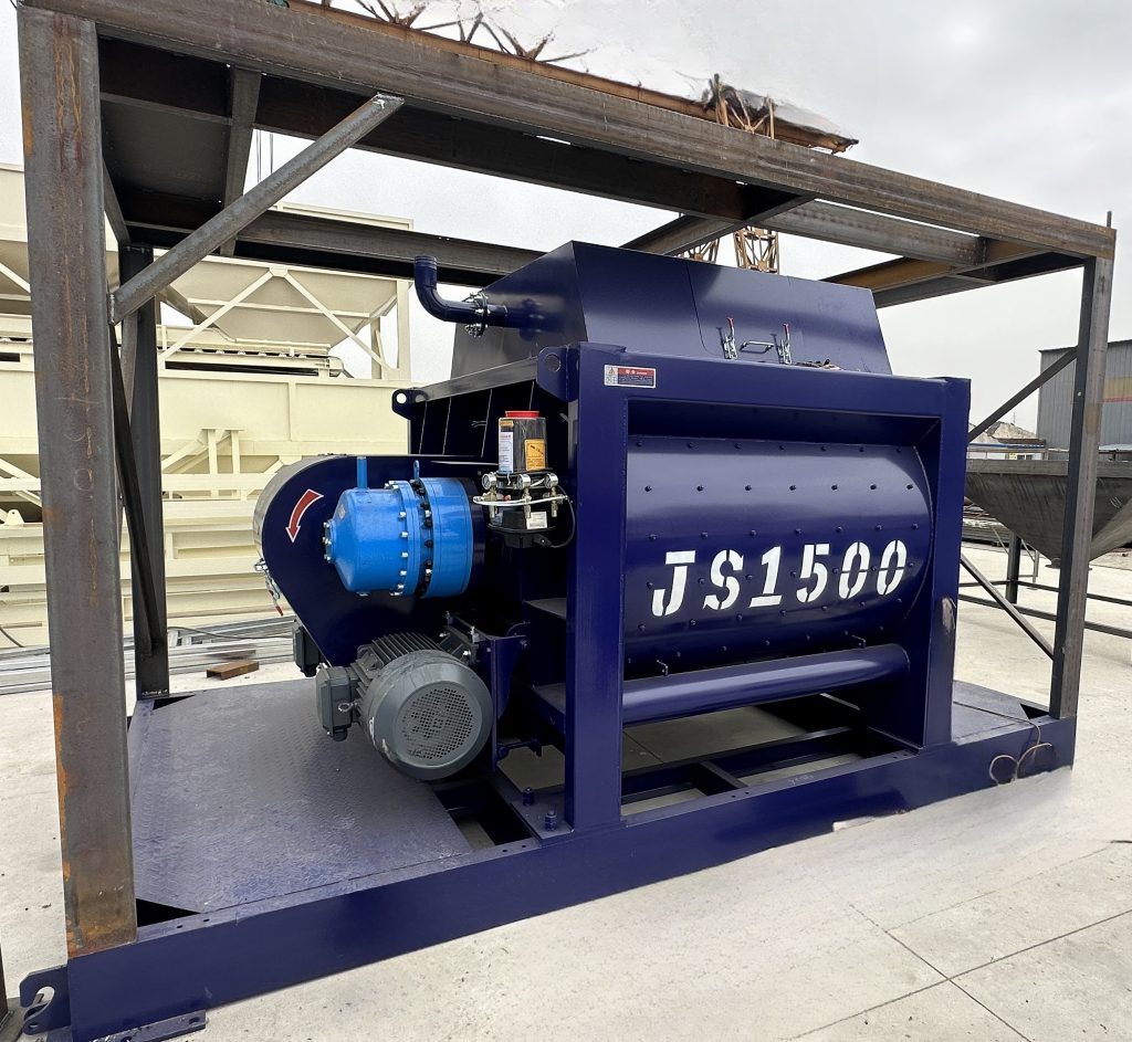 HZS90 concrete batching plant project with cement silos and aggregate system