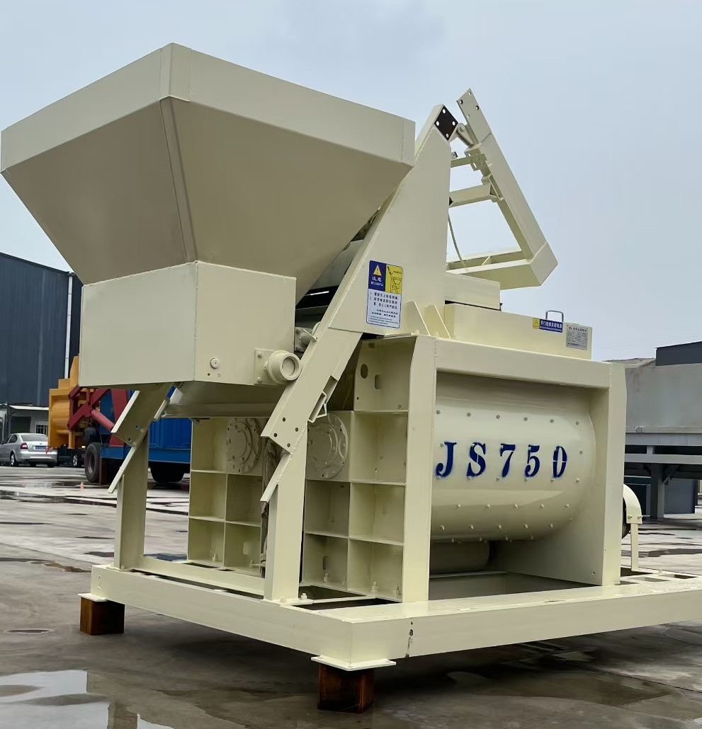JS750 twin-shaft concrete mixer