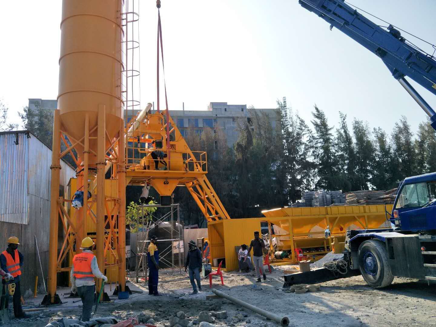 YHZS25 mobile concrete batching plant