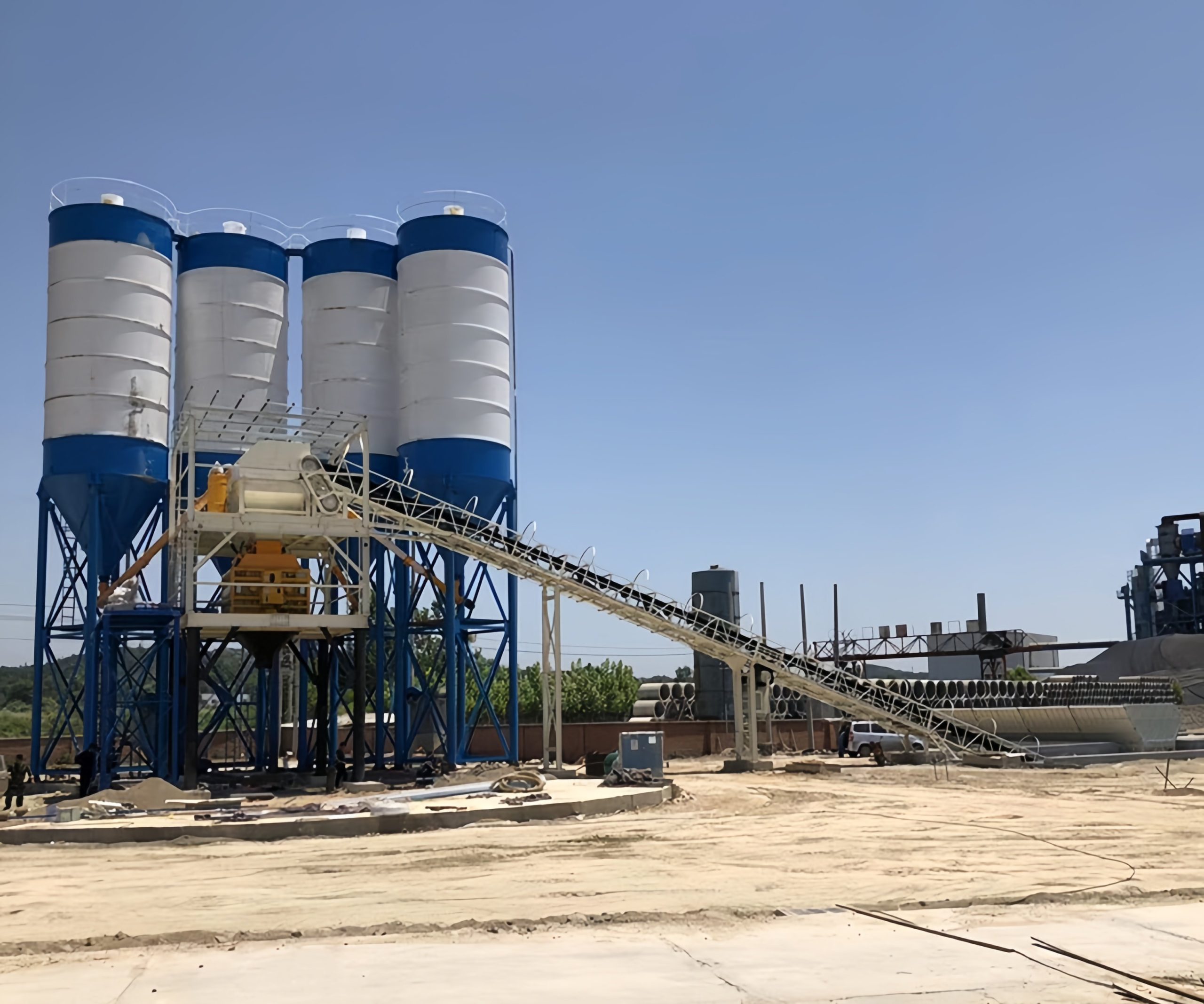 HZS180 stationary concrete batching plant
